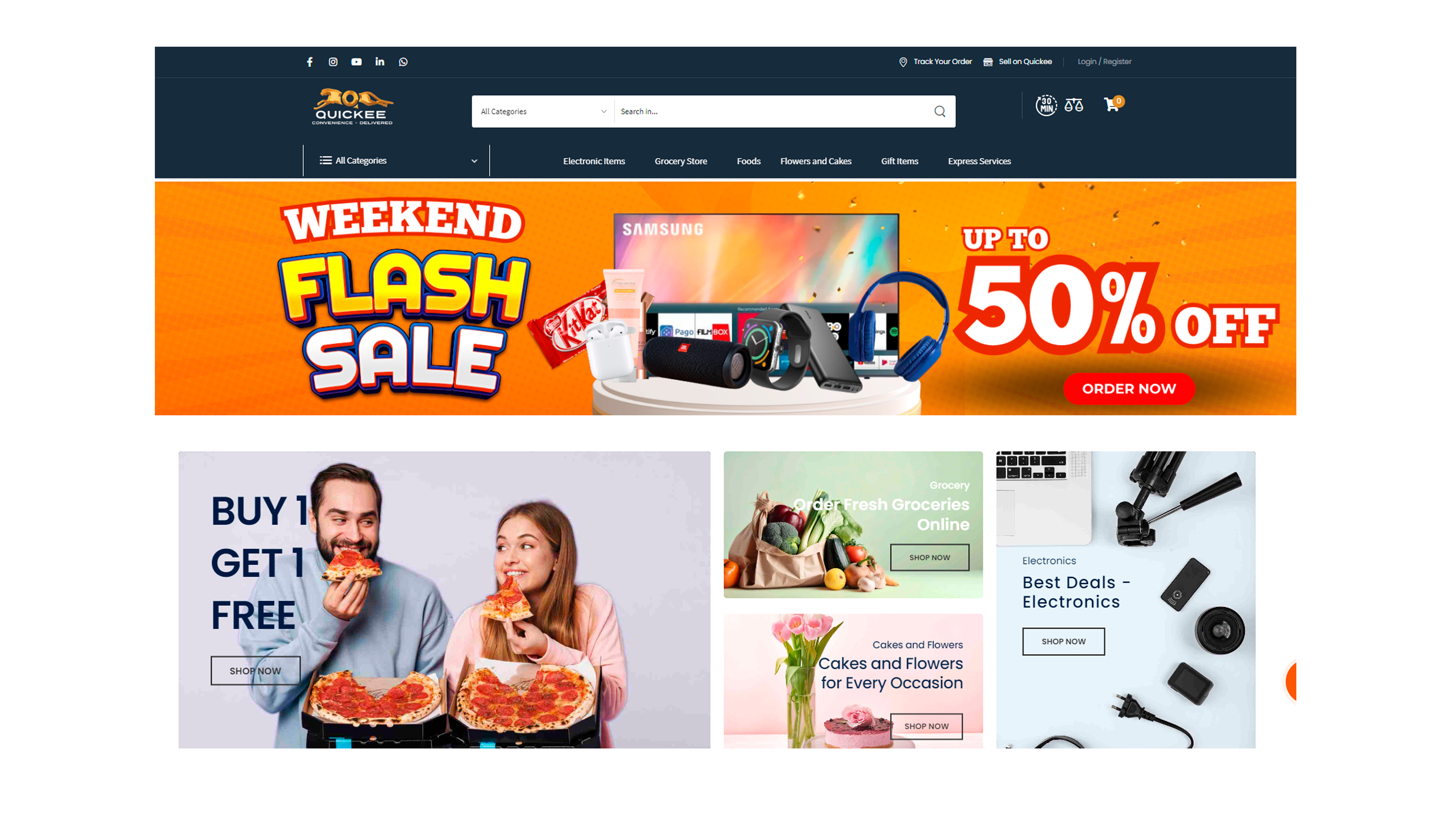 Quickee web design and development, E-commerce, multivendor site services by Weblook