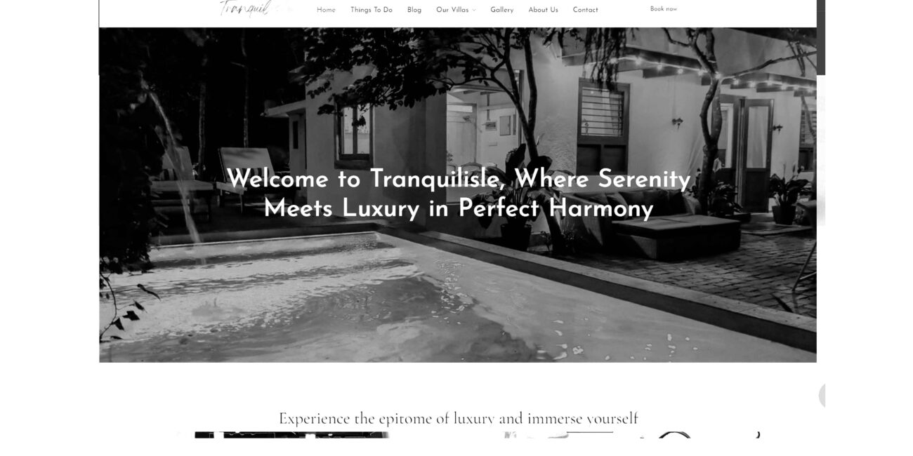 Tranquilisle web design by Weblook web design Sri Lanka services