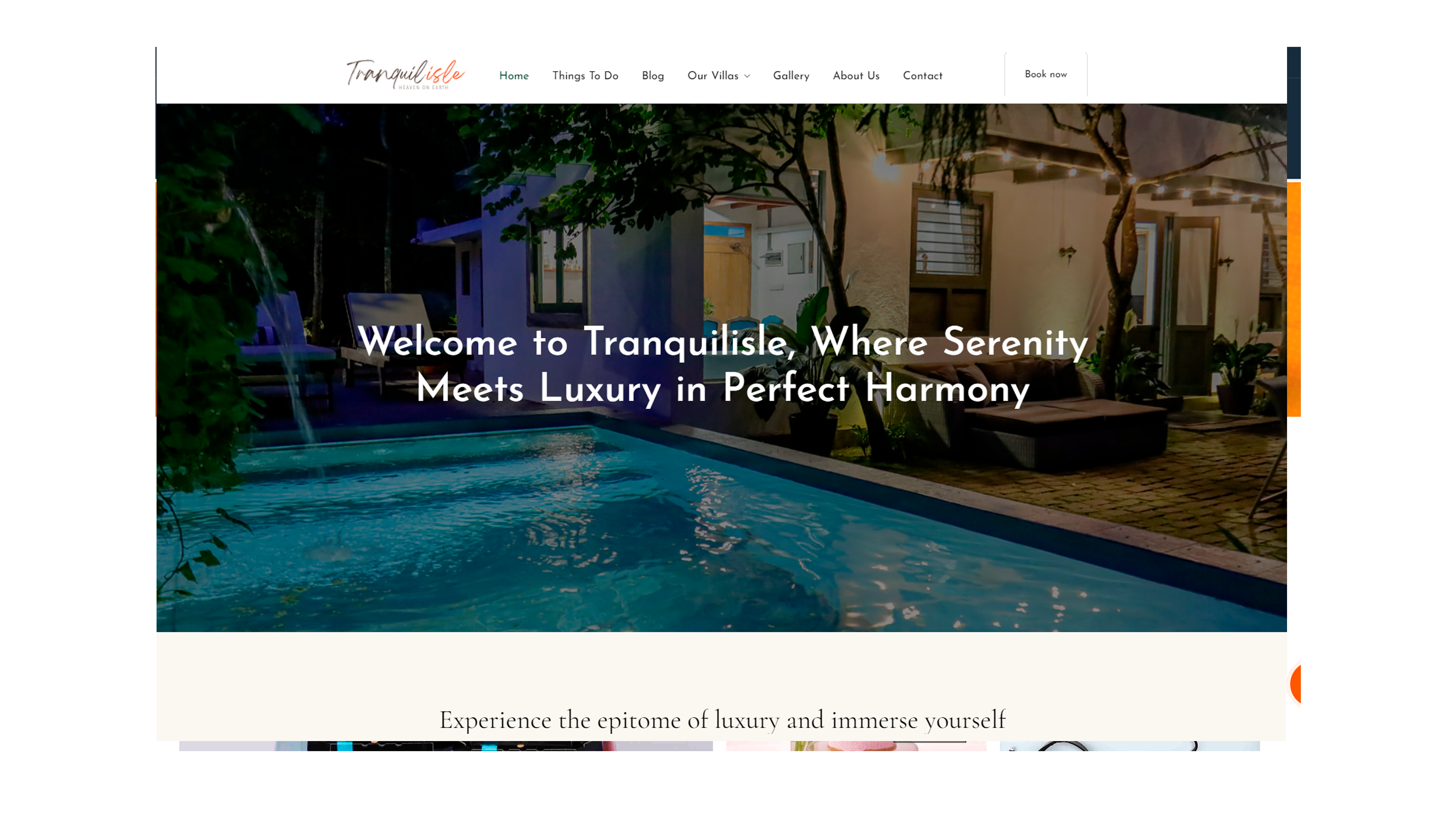 Tranquilisle web design by Weblook web design Sri Lanka services