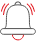 A bell icon with sound waves emanating from it, representing event notifications or alerts.