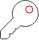 A key icon with a red circle around the hole, representing secure integration with Active Directory.