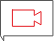 Icon of a video camera inside a message bubble, representing video communication or conferencing.