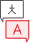Two speech bubbles, one containing the Japanese character "大" (meaning "big" or "great") and the other containing the Latin letter "A". This could represent a language translation or comparison between Japanese and English.