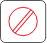 A circle with a diagonal line through it, indicating a prohibition or restriction on spam.