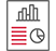 A document icon with a bar graph, a pie chart, and several lines, representing fully automated and secure cloud archiving and data analytics.