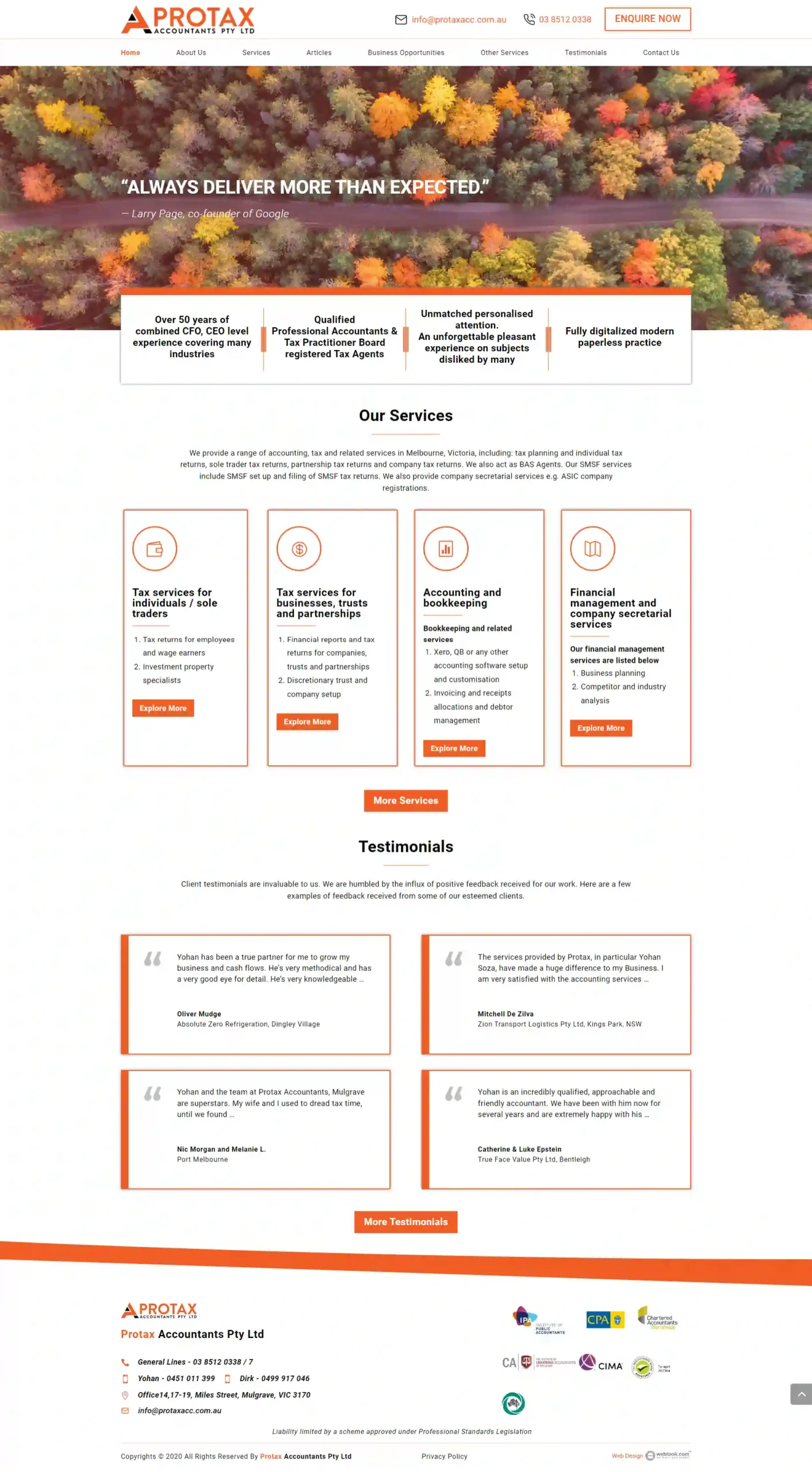 Weblook’s client homepage featuring services and testimonials, optimized for ‘web design Sri Lanka.’