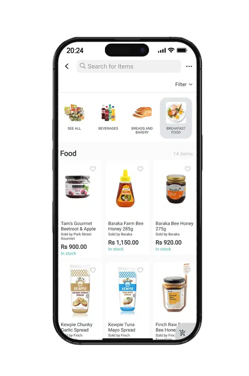 iPhone mockup showcasing a Quickee mobile app designed by Weblook.